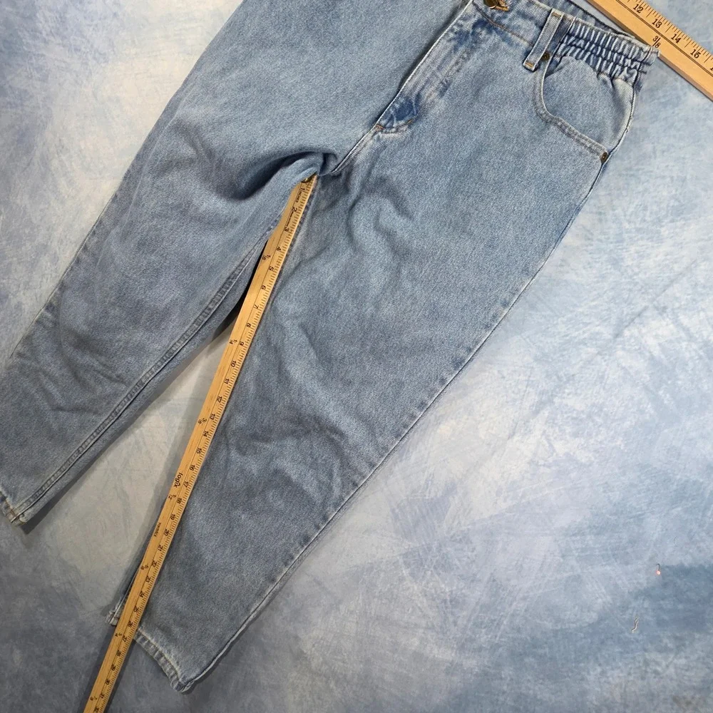 LL Bean Original Fit Relaxed Light‎ Wash High Rise Mom Jeans Womens 8 Pet